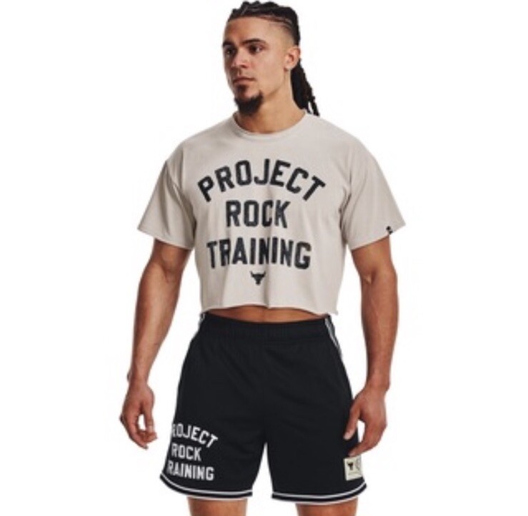 Under Armour Mens M Project Rock Training Cutoff T-Shirt TG Gray 1377441 SS $45 gallery