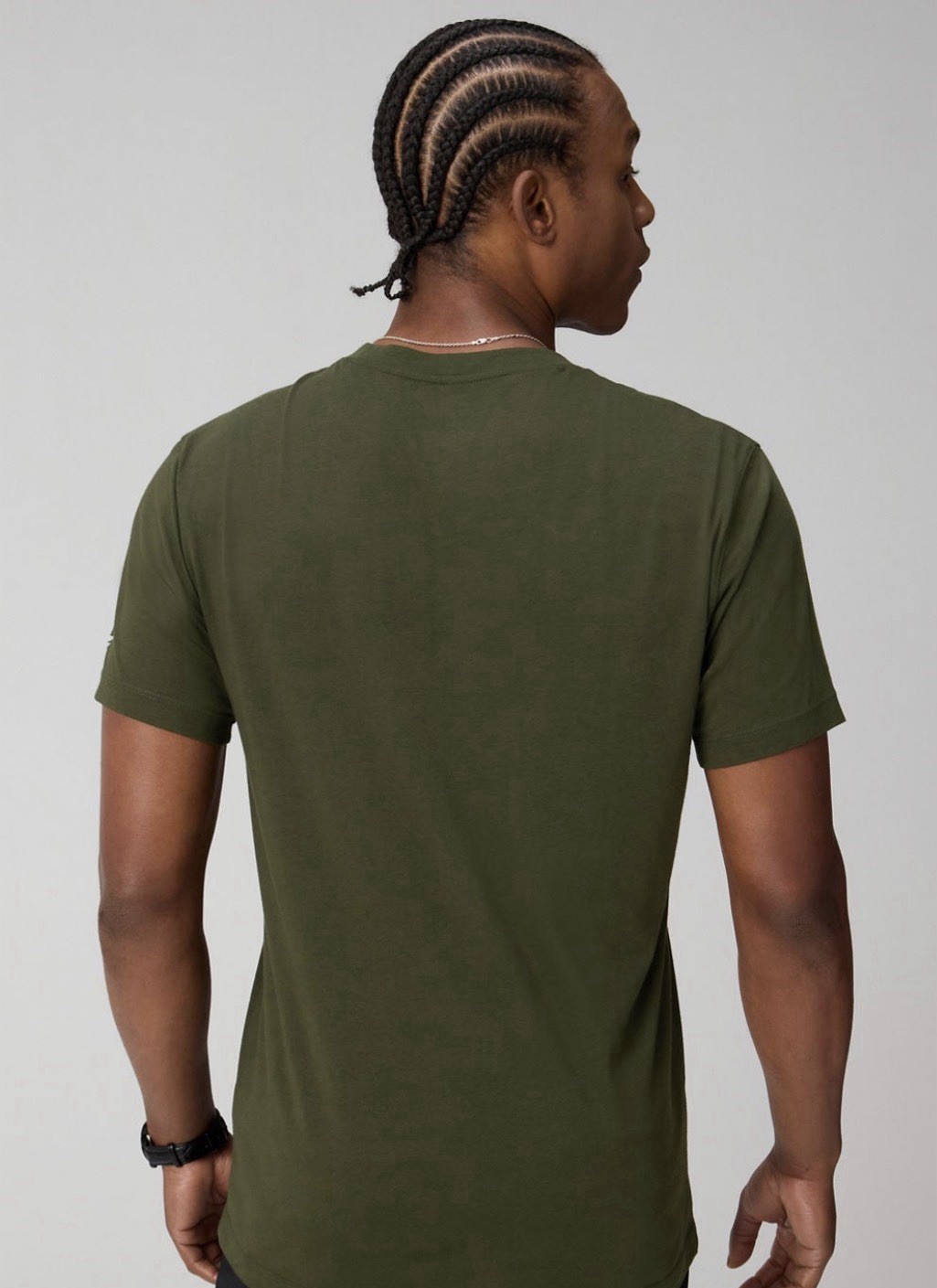 NEW Fabletics Mens The 24-7 Tee Shirt LARGE Dark Olive Green Short Sleeve gallery