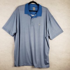 Callaway Men’s XXL Opti-Dry Golf Polo Light Blue White Gingham Checker Preppy