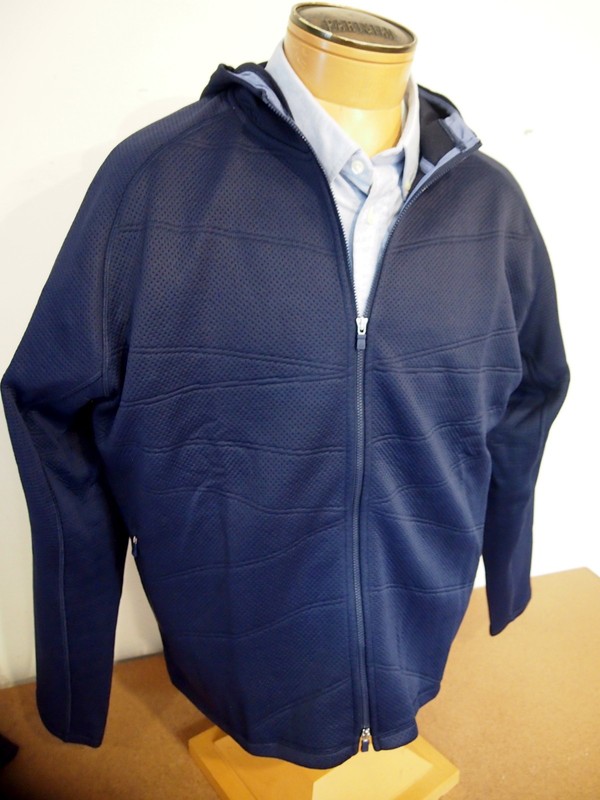 Peter Millar Orion Quilted Performance Fabric Hoodie NWT Medium $250 Navy Blue gallery