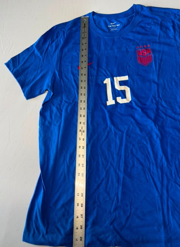NWT Nike USMNT Soccer T-Shirt Men's Size Large Blue #15 Core Short Sleeve gallery