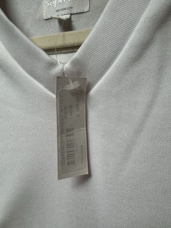 FW17 New Supreme Scarface Mens Hockey Jersey in White Montana Size L 83 Large gallery