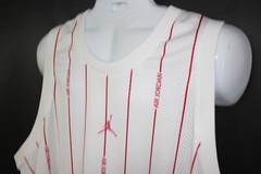 Nike Air Jordan Basketball Jersey White Red Pinstripe SZ: 2XL 2X XXL DM1380-100
