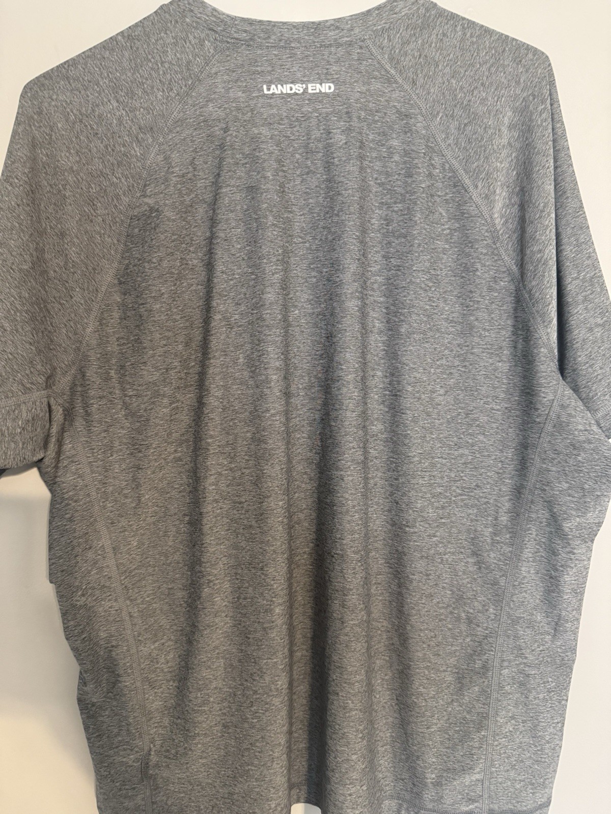 Lands' End Men's Gray Activewear Crew Neck Stretch Tee XL 46-48 Solid gallery