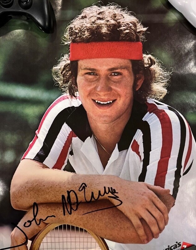 Sergio Tacchini McEnroe Blow White/Red/Blue Tennis Polo Shirt -Free Red Headband gallery