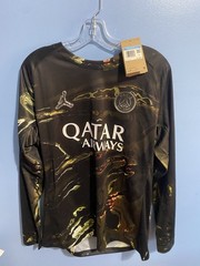 Jordan PSG Paris Saint-Germain Long Sleeve Soccer Jersey Black/Gold Men’s M