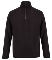 Henbury Mens BLUE or BLACK Quarter Zip Neck Micro Fleece XS – 4XL