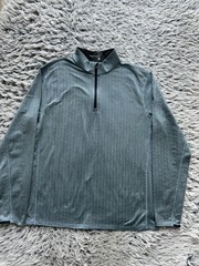 Greyson Pullover Mens XL Green Herringbone Tate 1/4 Zip Golf Stretch Mock Neck