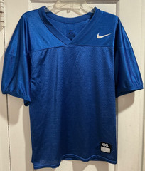 Nike Shirt Mens Blue Football Short Sleeve Mesh V Neck Sz XXL NWOT