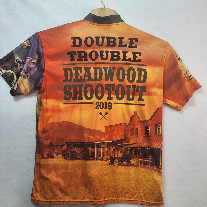 Flashpoint Designs Deadwood Shootout 2019 Western Cowboy Quarter Zip Jersey XL gallery