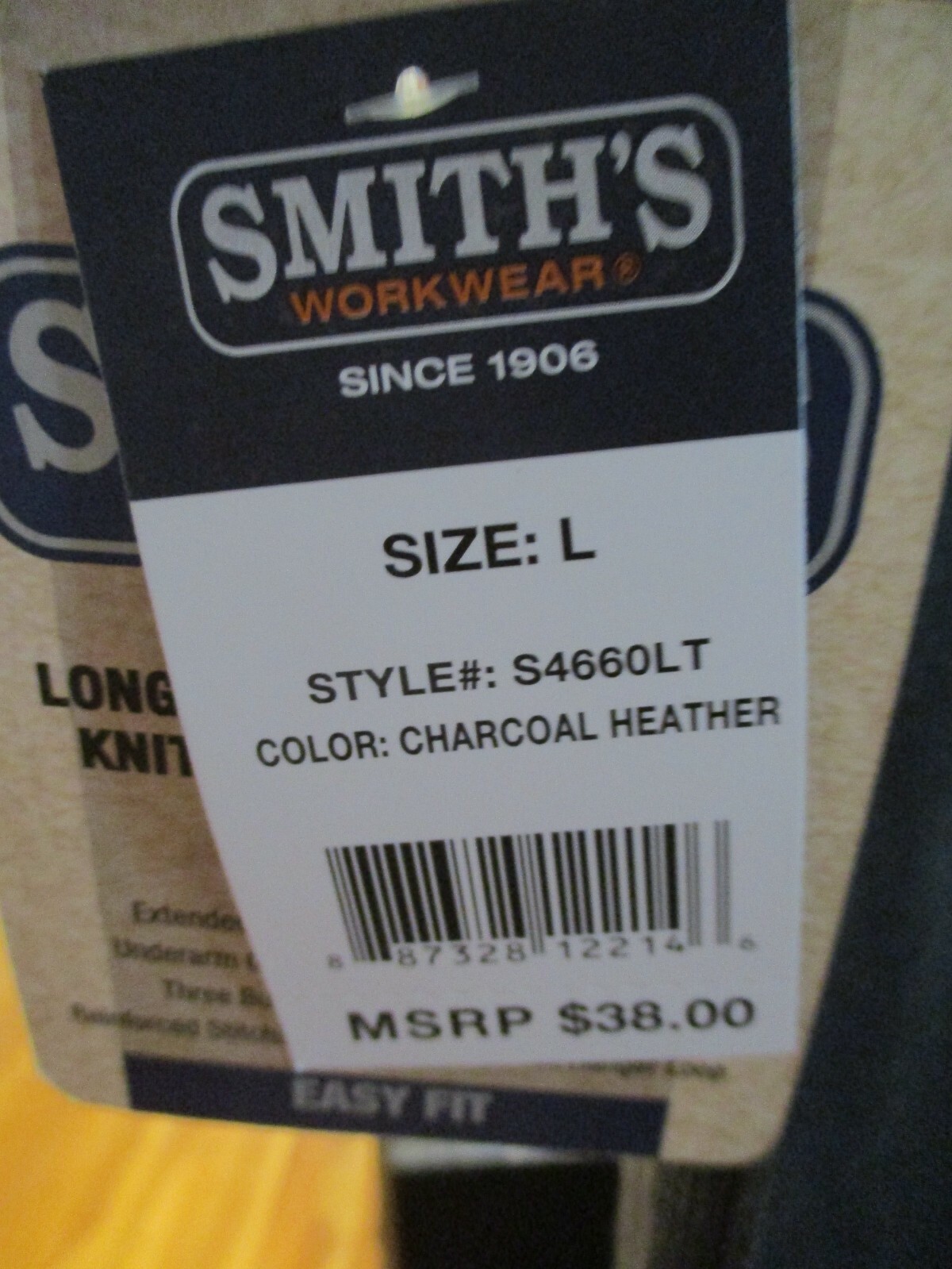 SMITHS Mens Charcoal Heather Long Tail Mini Thermal Knit Henley Pullover S4660LT gallery