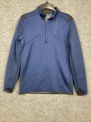 Under Armour Mens Small Blue Coldgear 1/4 Zip Ribbed L/S Collar Pullover EUC