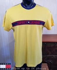 Tommy JEANS Hilfiger Yellow Flag Logo S/S Shirt Top Men’s Sz M