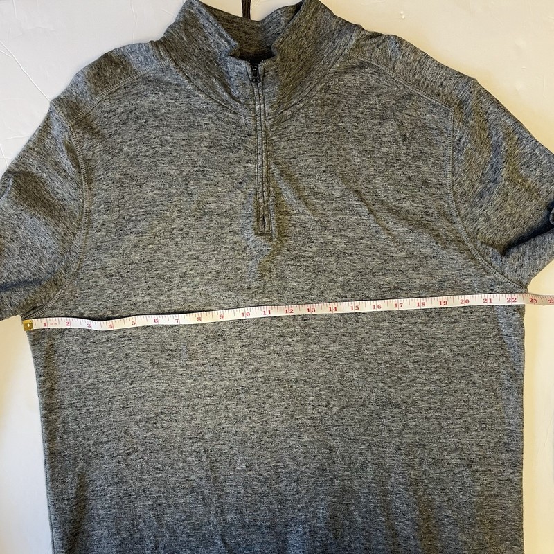 Men’s J.Crew Knit Goods 1/4 Zip Pullover Heathered Gray Cotton Size Large gallery