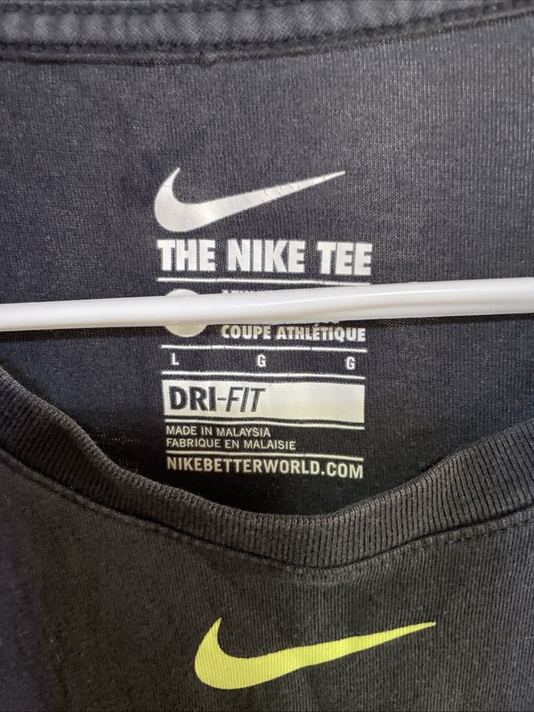 Nike Men Activewear Top L Black Camo Dri-Fit Swoosh Logo BSBL Center Swoosh gallery