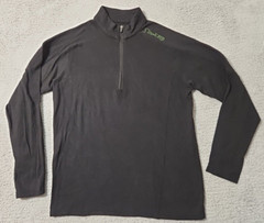 Free Fly Performance Bamboo Shirt Mens M Long Sleeve Pullover Quarter Zip Black