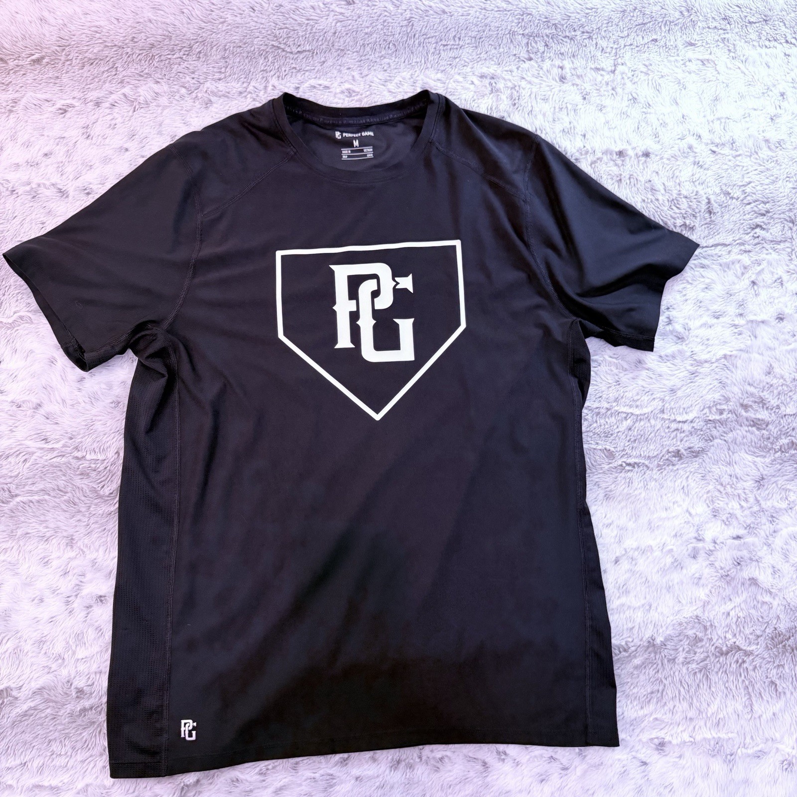 Perfect Game Men's Black Logo Activewear T-Shirt M Crew Neck Breathable gallery