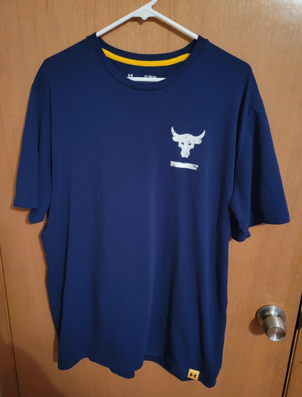 Under Armour Project Rock Men's T-Shirt Navy Blue Size XL gallery