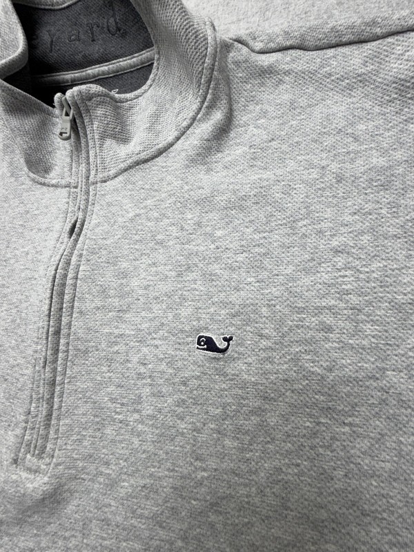 Vineyard Vines Pullover Mens 2XL Gray 1/4 Zip Performance Long Sleeve Whale gallery