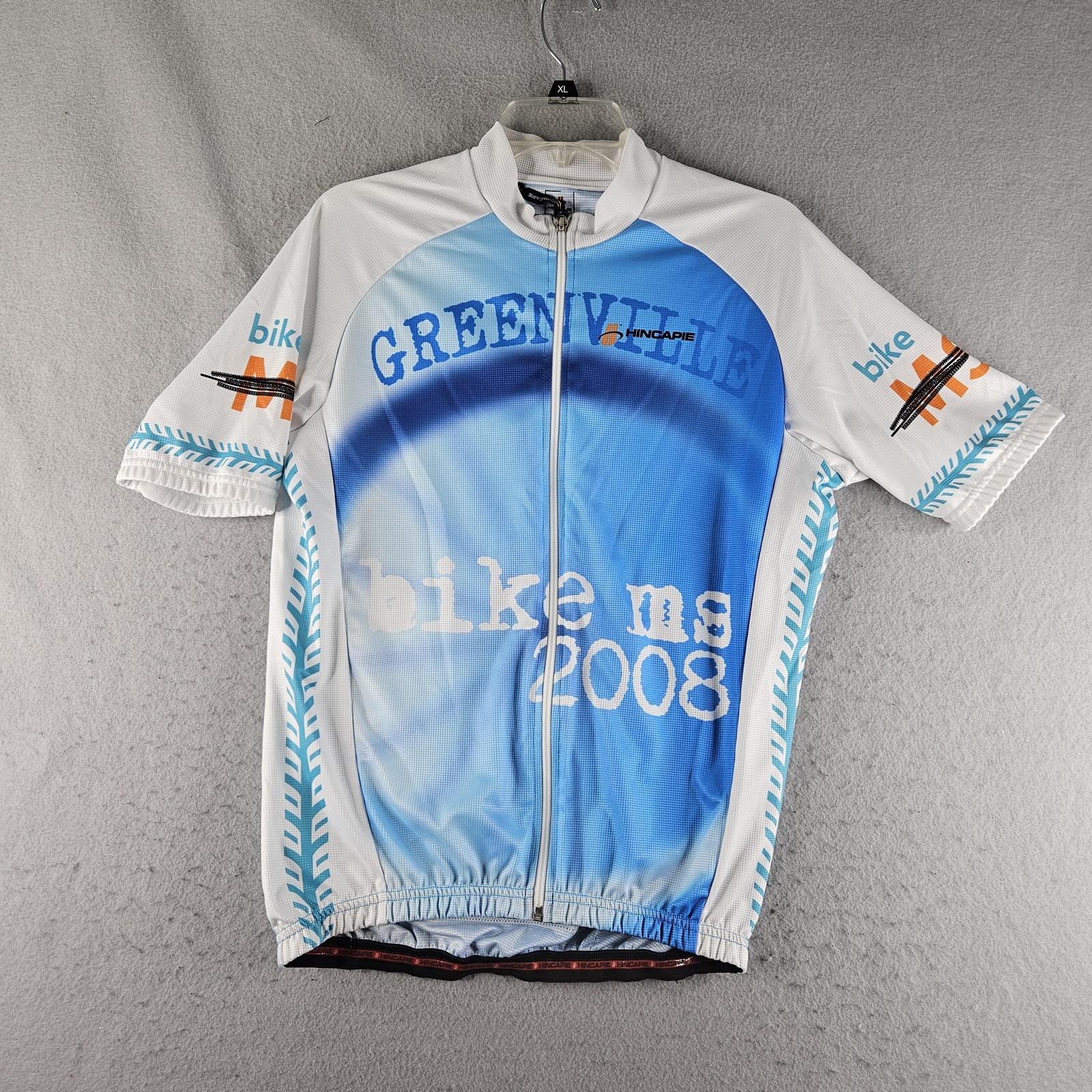Hincapie Sportswear Cycling Jersey Shirt Mens Medium Blue Greenville Bike MS gallery