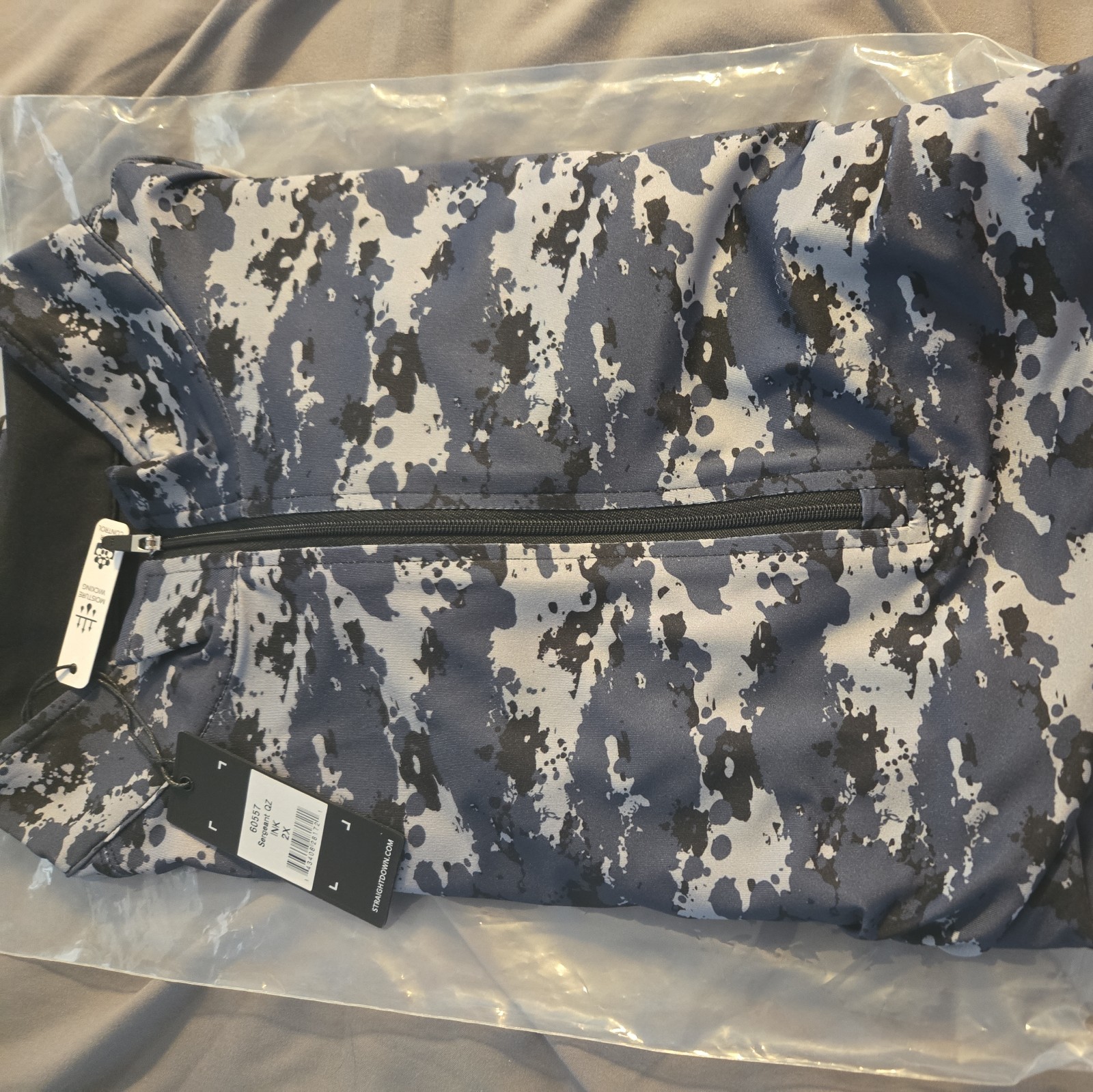 Straight Down Sergeant Pullover Men’s 2XL Camo 1/4 Zip Golf Athletic NEW gallery