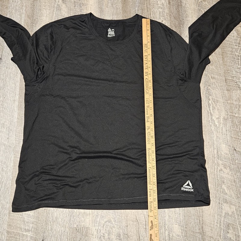 Reebok Men''s Black Long Sleeve Compression Shirt Size 2XL Poly Blend Spandex gallery