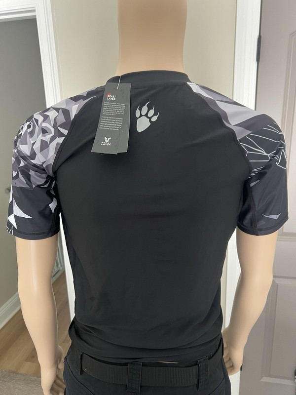 Beast Layer Men's Athletic Fit Geometric Short Sleeve Crew Neck T-Shirt Black L gallery
