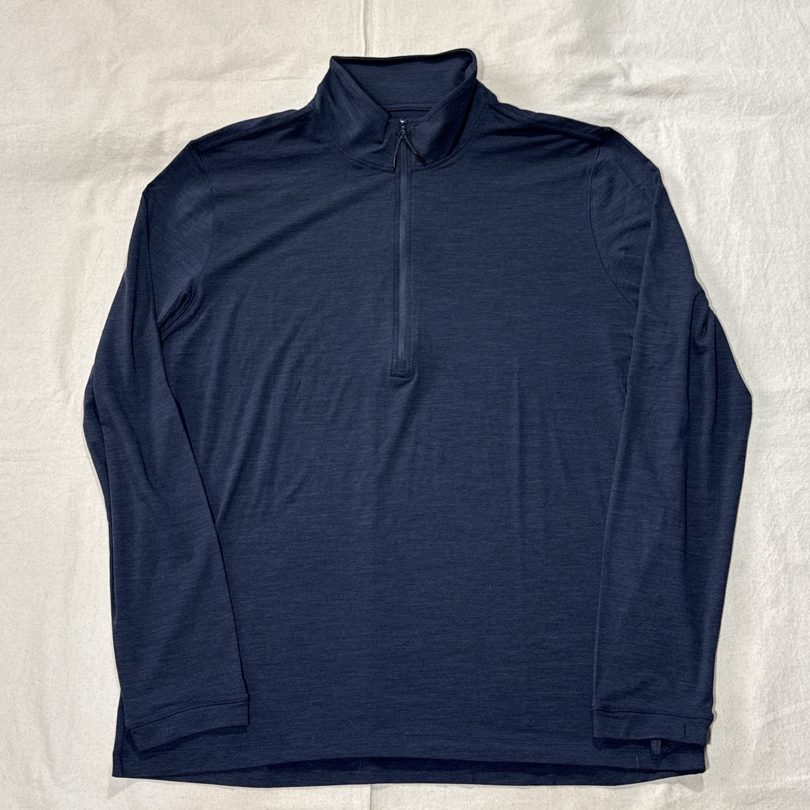 PROOF 72 Hour Merino Wool Blend UPF Pullover Men’s XXL 1/4 Zip Collar Navy Blue gallery