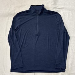PROOF 72 Hour Merino Wool Blend UPF Pullover Men’s XXL 1/4 Zip Collar Navy Blue