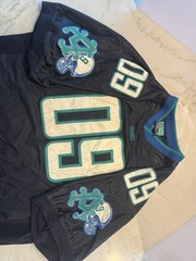 Akademiks Jersey XL Y2K Streetwear Football Mesh 09 Blue NYC Stadium