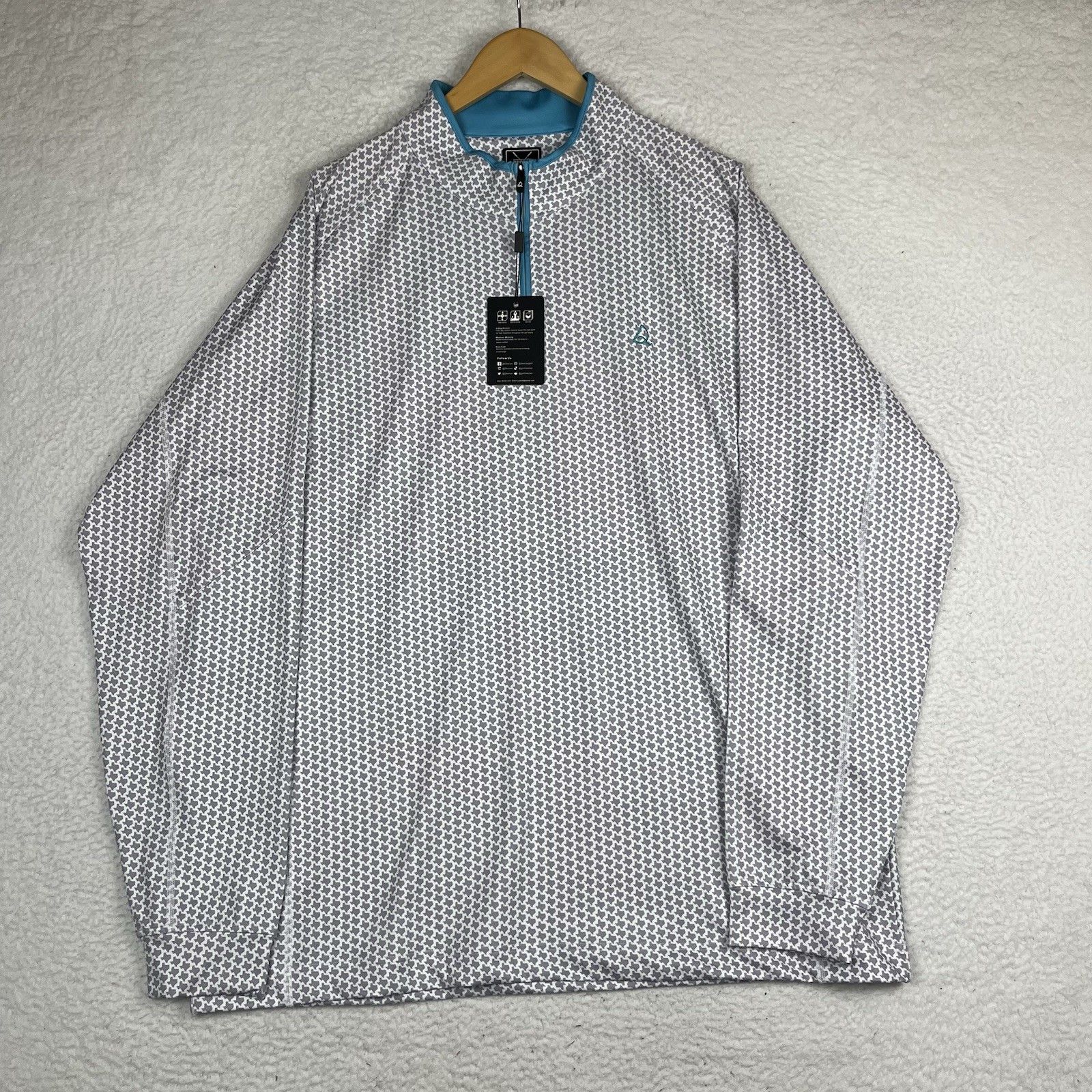 NWT DEOLAX Golf 1/4 Zip Performance Men 3XL Texas All Over Print Stretch gallery