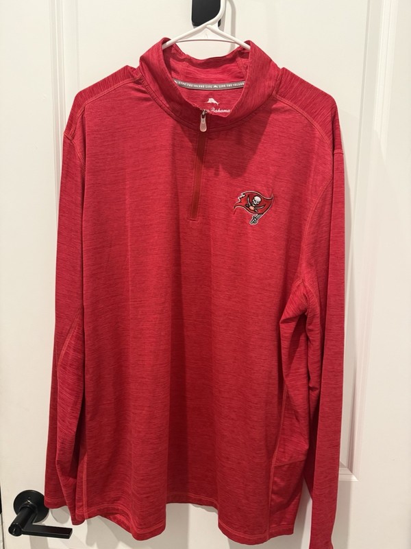 Tommy Bahama IslandZone XL Tampa Bay Buccaneers 1/4 Zip Pullover Red UPF 30 gallery