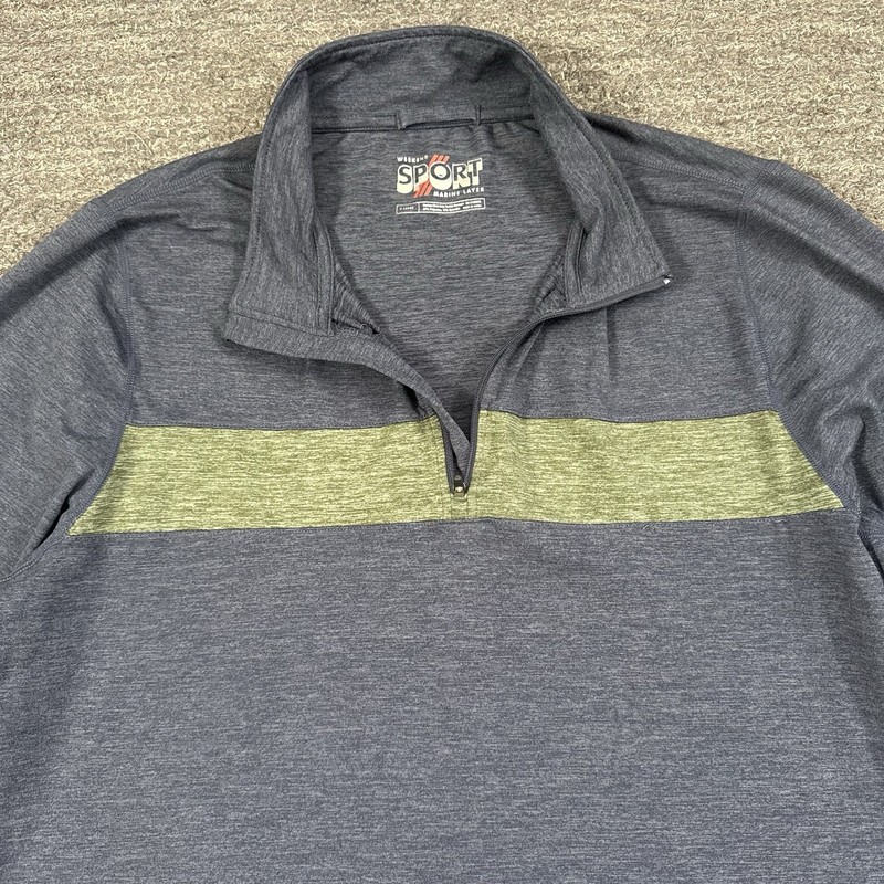 Marine Layer Weekend Sport Performance 1/4 Zip Pullover Men XL Blue Golf Active gallery