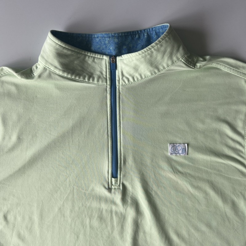 Good Good Golf 1/4 Zip Pullover Men's 2XL Mint Green Performance Stretch gallery