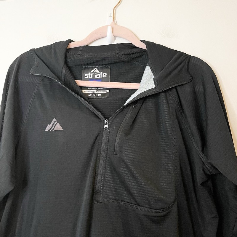 Strafe Polartec Black Midweight Base Layer Sweat Shirt 1/4 Zip Men's Size M gallery