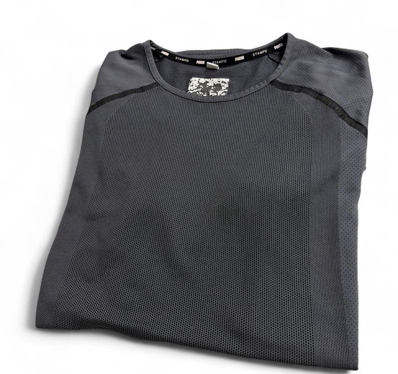 PUMA Men's Performance perforated Shirt gray Sz L excellent pre owned gallery