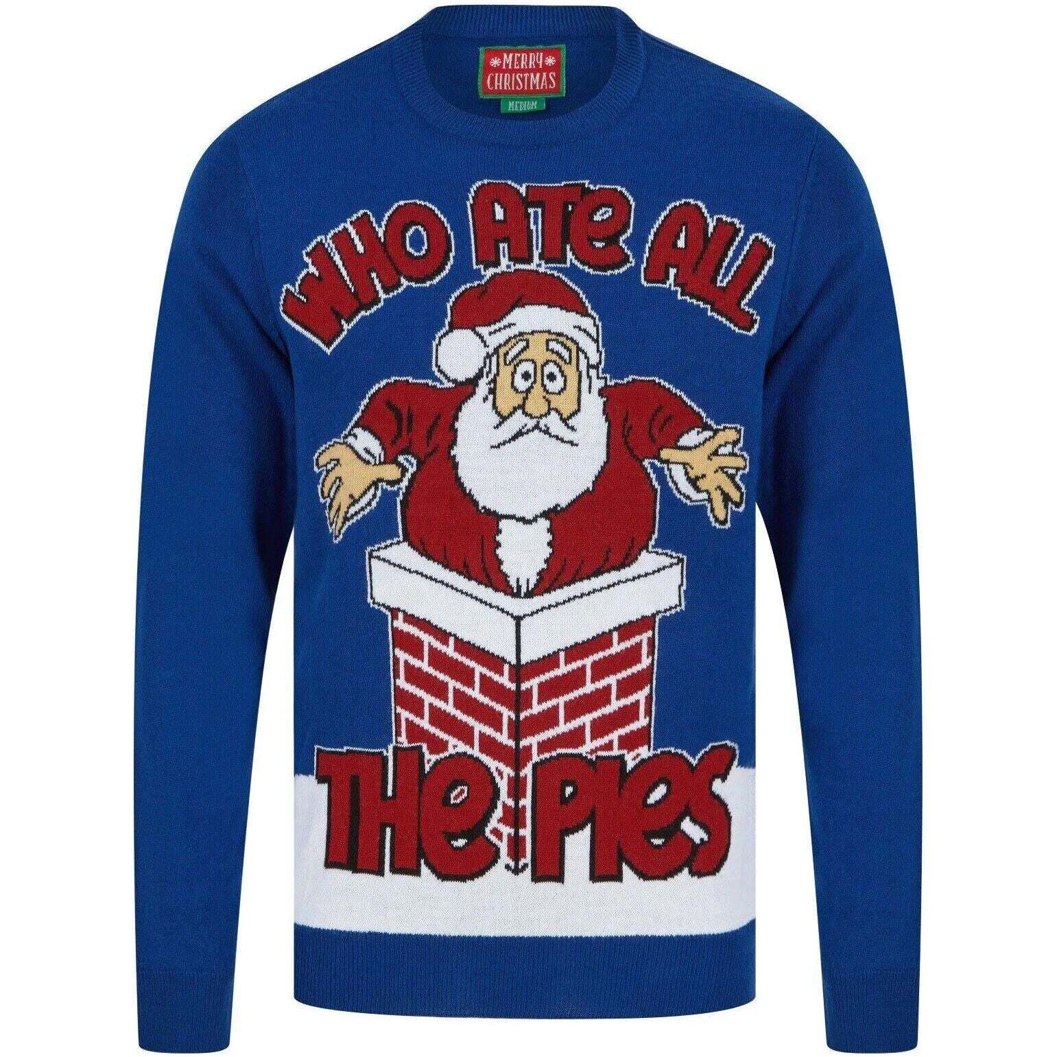 Christmas Who Ate All The Pies Mens Jumper Blue Stylish Long Sleeve Breathable gallery