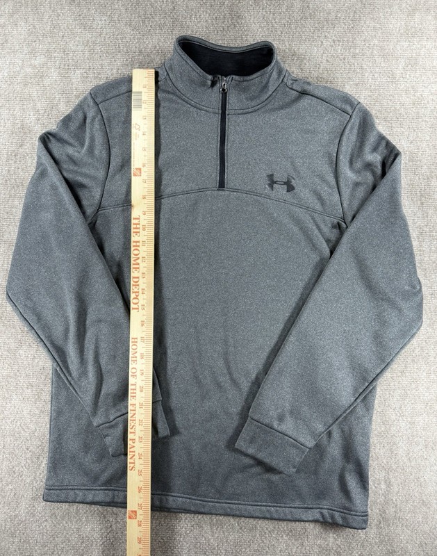 Under Armour ColdGear Men’s Medium Gray 1/4 Zip Pullover Fleece Lined Loose Fit gallery