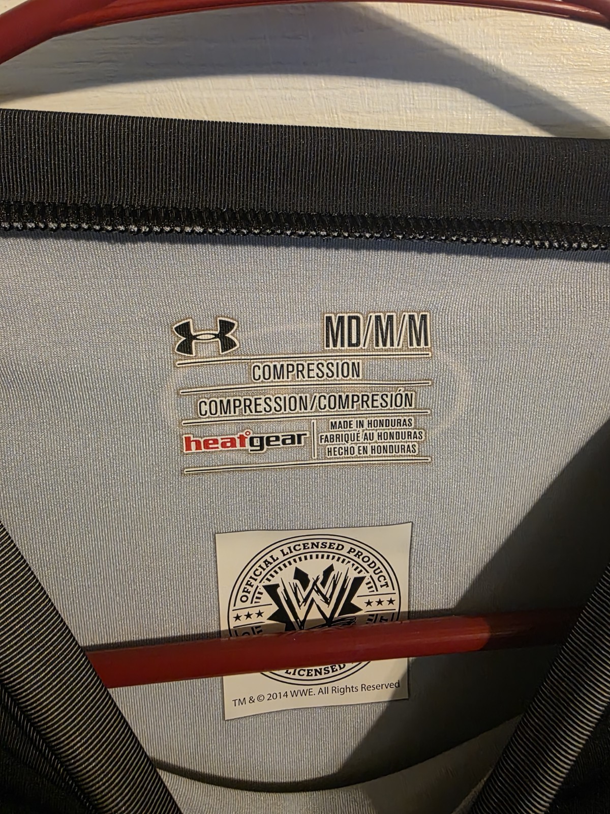 UNDER ARMOUR WWE Championship Belt Compression Shirt Black Mens Medium gallery