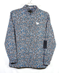 NWT Bad Birdie Drip Zip 1/4 Zip Pullover Sweater Men’s Large Blue Dots Print
