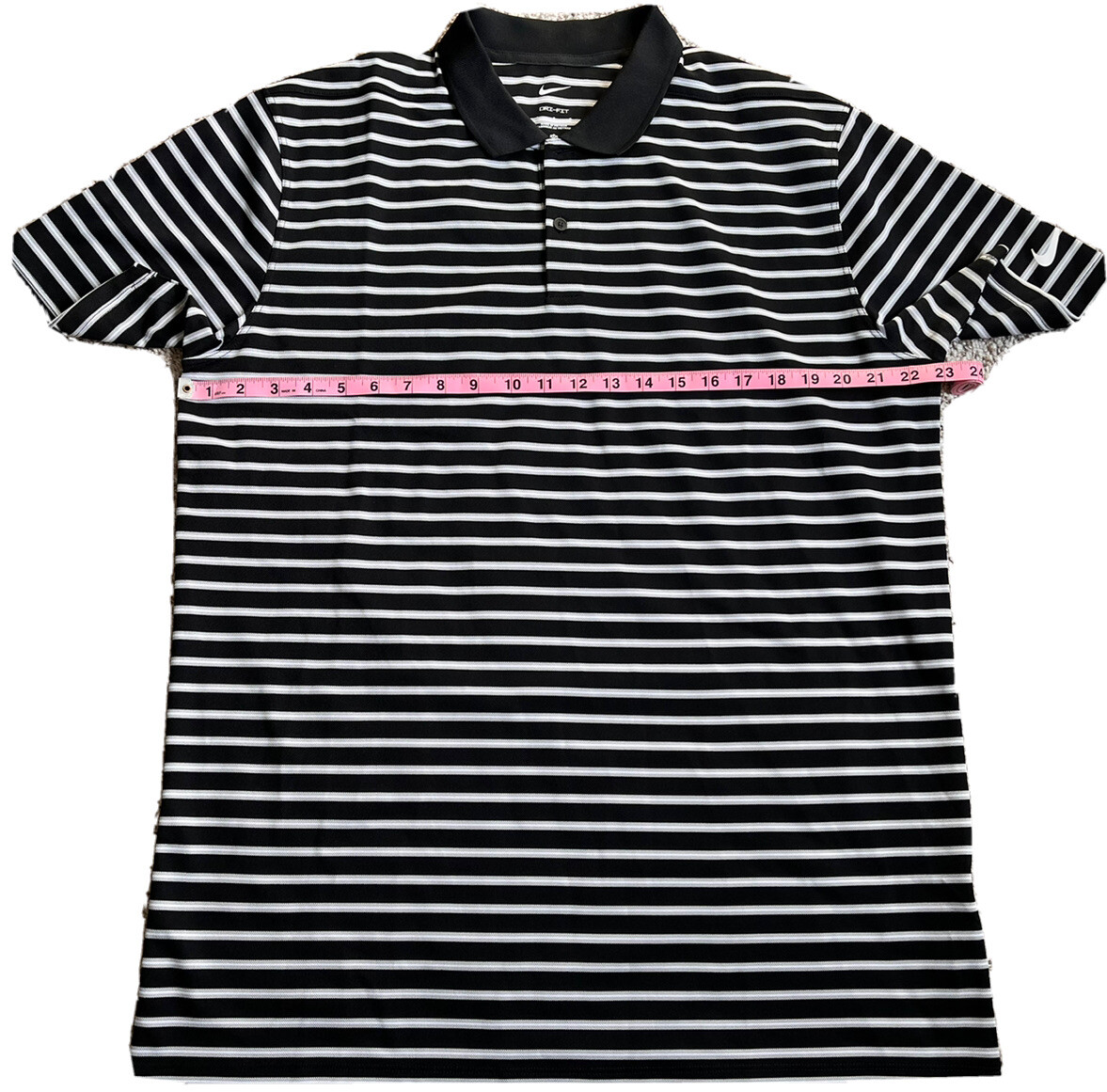 NIKE Men’s GOLF DRI-FIT VICTORY STRIPE POLO SHIRT Black Gray DH0835-010 Large gallery