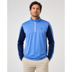 White Water Men’s L Blue Quarter Zip Performance Fishing Pullover Marlin