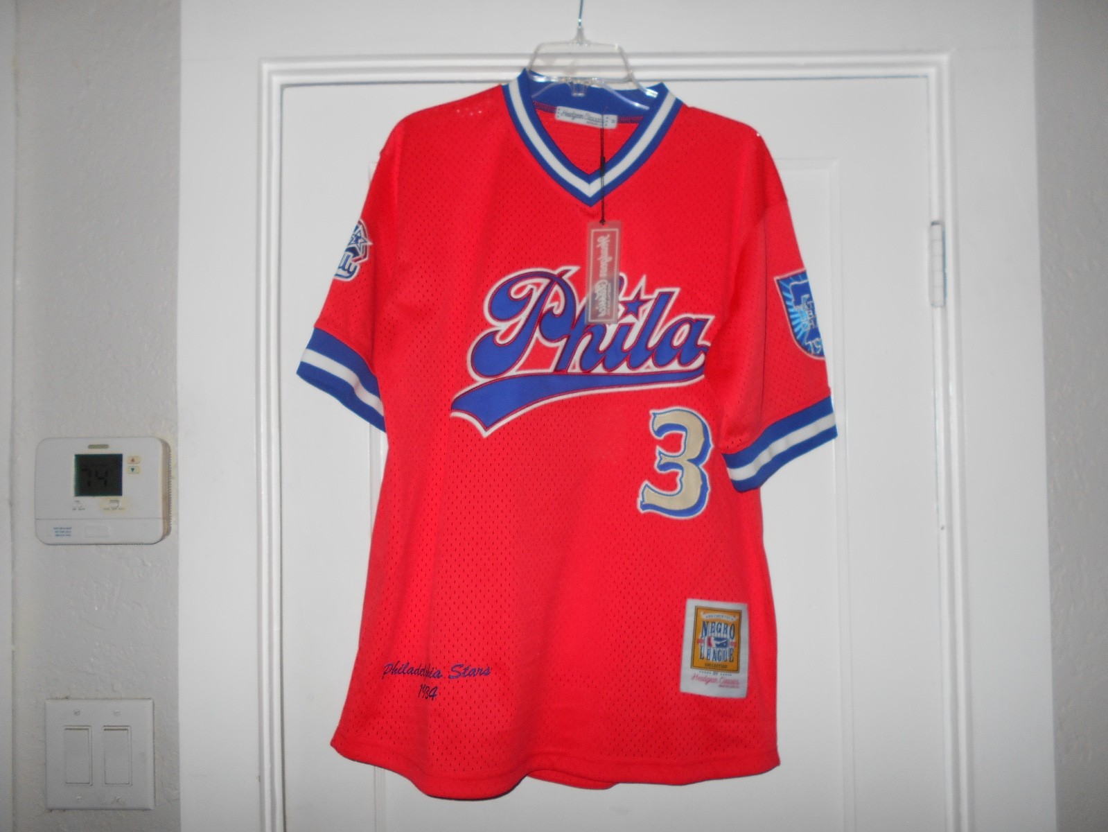 Headgear Classics Phila #3 Negro League Orange Blue Jersey Shirt Size Medium gallery