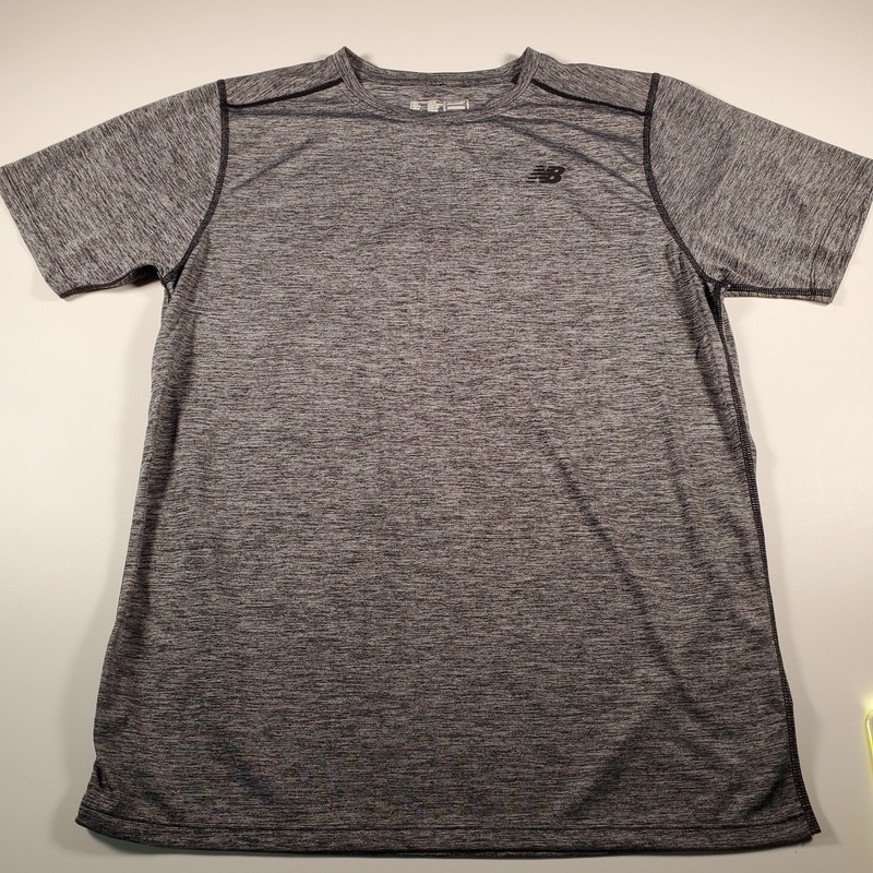 New Balance NB Dry Mens Size Large Heather Gray Short Sleeve Running Shirts 3 PK gallery