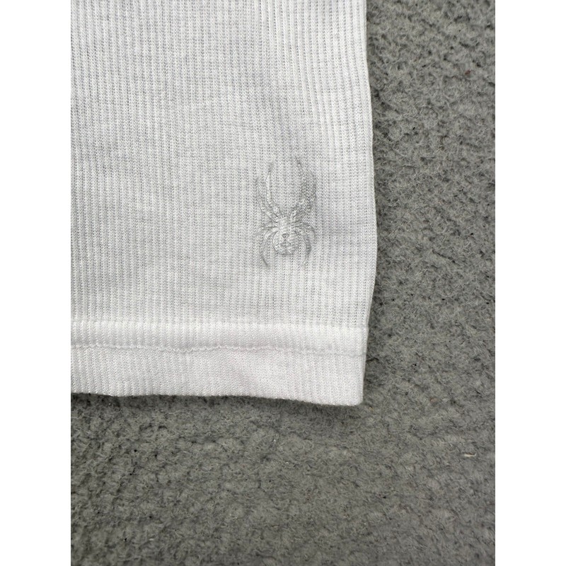 Spyder Shirt Men Medium White Tank Top Ribbed Activewear Sleeveless Stretch Logo gallery