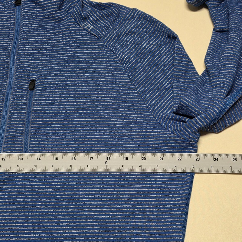 Lululemon Mens XL Blue Striped 1/4 Zip Pullover Long Sleeve Athletic Sweatshirt gallery