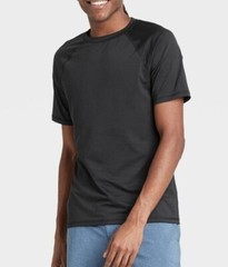 Men’s Slim Fit Short Sleeve Rash Guard Swim Shirt – Goodfellow & Co Black SMALL