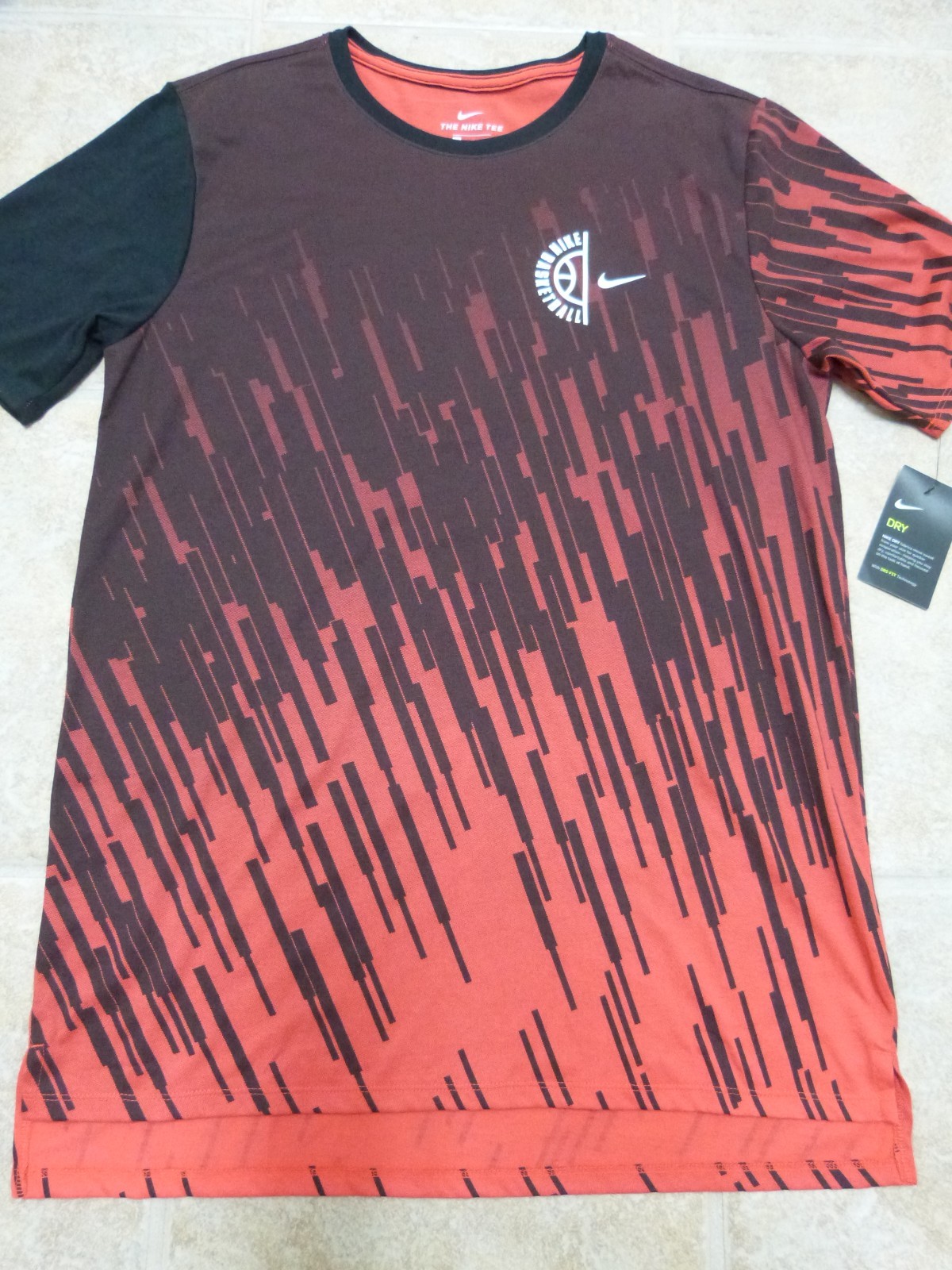 NWT Men's Nike Dry Basketball Gradient Print Drop Tail T-Shirt LARGE 844506-602 gallery