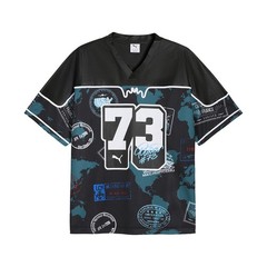 PUMA The Atw Dylan All Over Print Basketball V Neck Replica Jersey Mens Size L