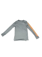 Nike Dri-FIT Running Long Sleeve Gray Orange Graphic Athletic Shirt Men’s M
